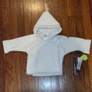 Polartec Baby's Cozy White Fleece Hoodie Size 3 Months. Brand New With Tags.